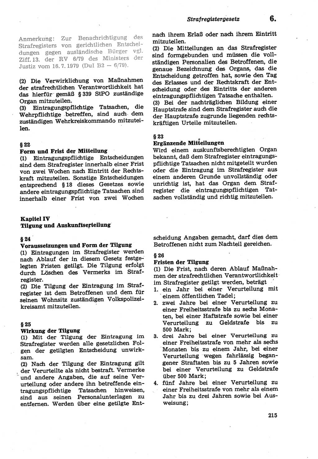 Strafprozeßordnung (StPO) der Deutschen Demokratischen Republik (DDR) sowie angrenzende Gesetze und Bestimmungen 1979, Seite 215 (StPO DDR Ges. Best. 1979, S. 215)