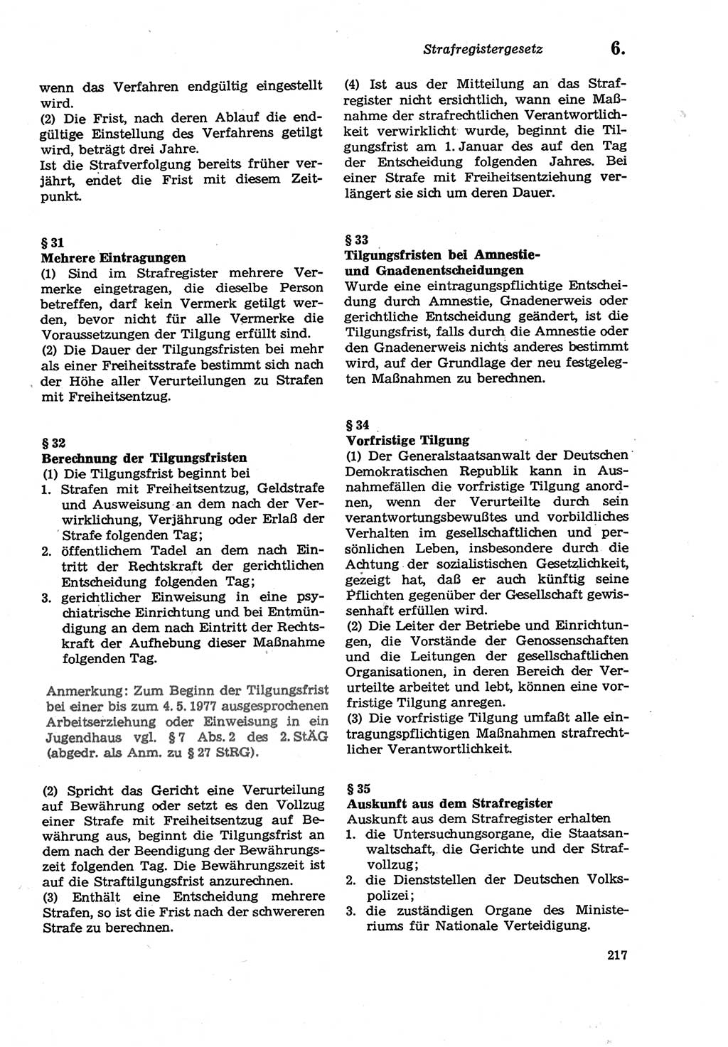 Strafprozeßordnung (StPO) der Deutschen Demokratischen Republik (DDR) sowie angrenzende Gesetze und Bestimmungen 1979, Seite 217 (StPO DDR Ges. Best. 1979, S. 217)