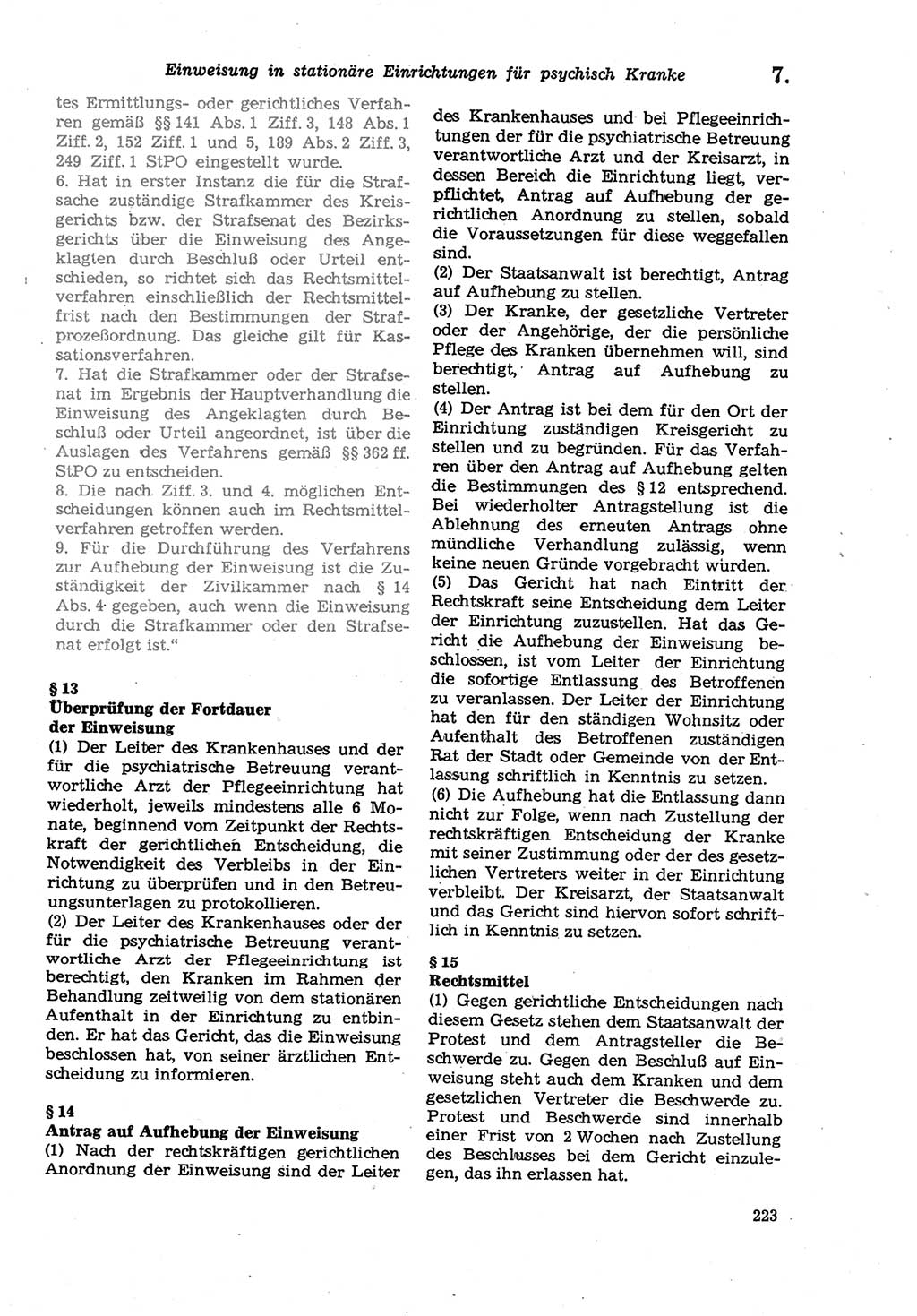 Strafprozeßordnung (StPO) der Deutschen Demokratischen Republik (DDR) sowie angrenzende Gesetze und Bestimmungen 1979, Seite 223 (StPO DDR Ges. Best. 1979, S. 223)