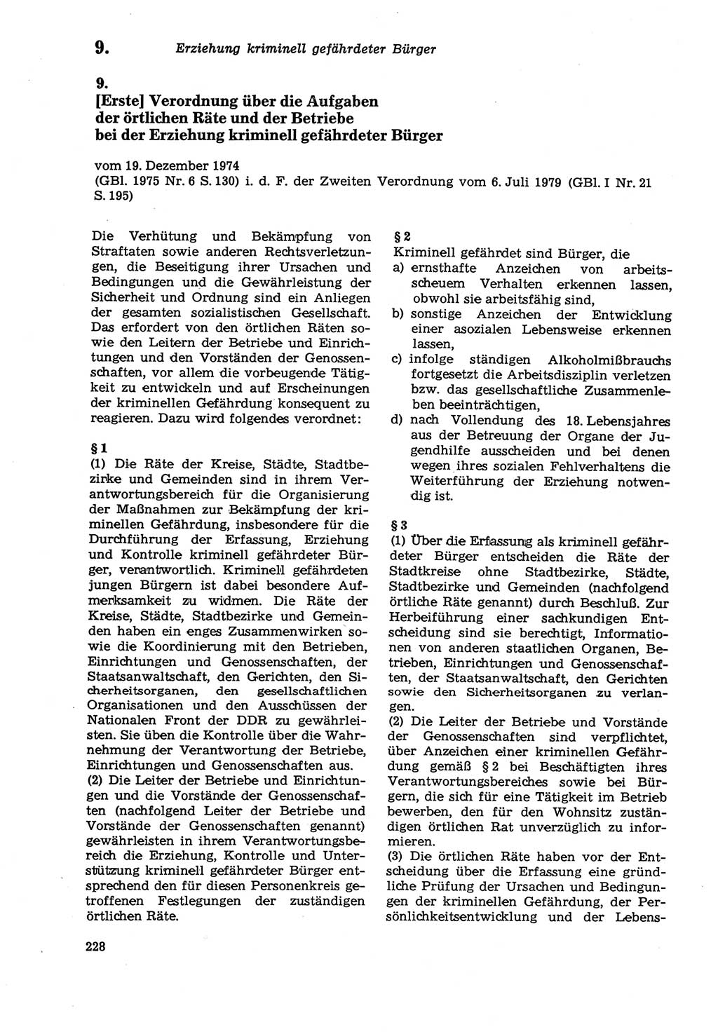 Strafprozeßordnung (StPO) der Deutschen Demokratischen Republik (DDR) sowie angrenzende Gesetze und Bestimmungen 1979, Seite 228 (StPO DDR Ges. Best. 1979, S. 228)