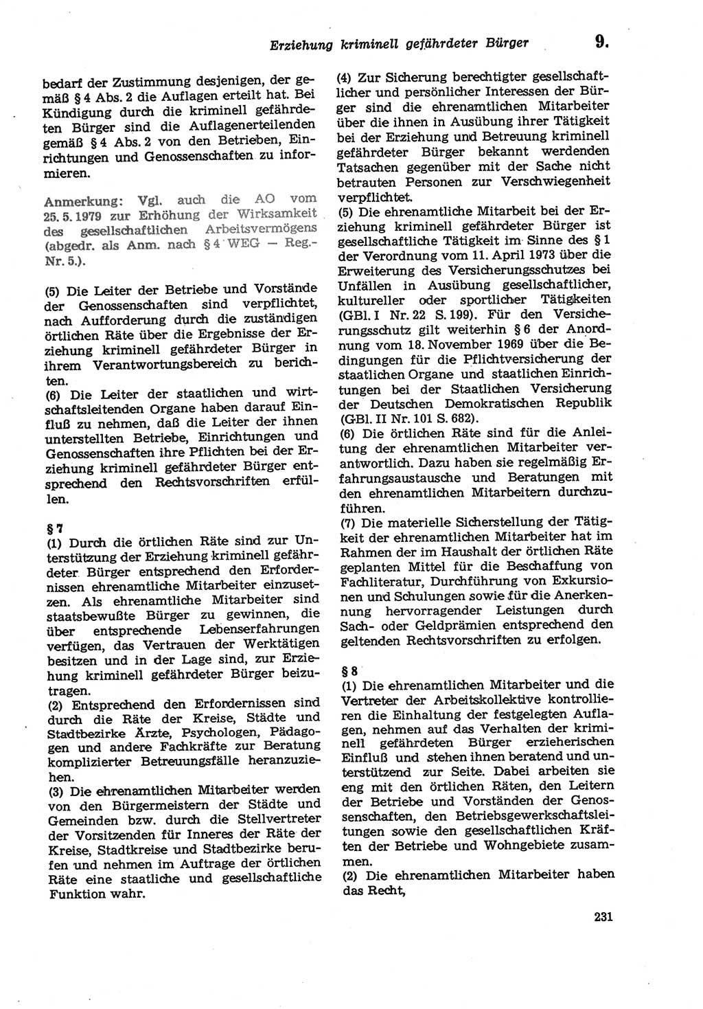 Strafprozeßordnung (StPO) der Deutschen Demokratischen Republik (DDR) sowie angrenzende Gesetze und Bestimmungen 1979, Seite 231 (StPO DDR Ges. Best. 1979, S. 231)