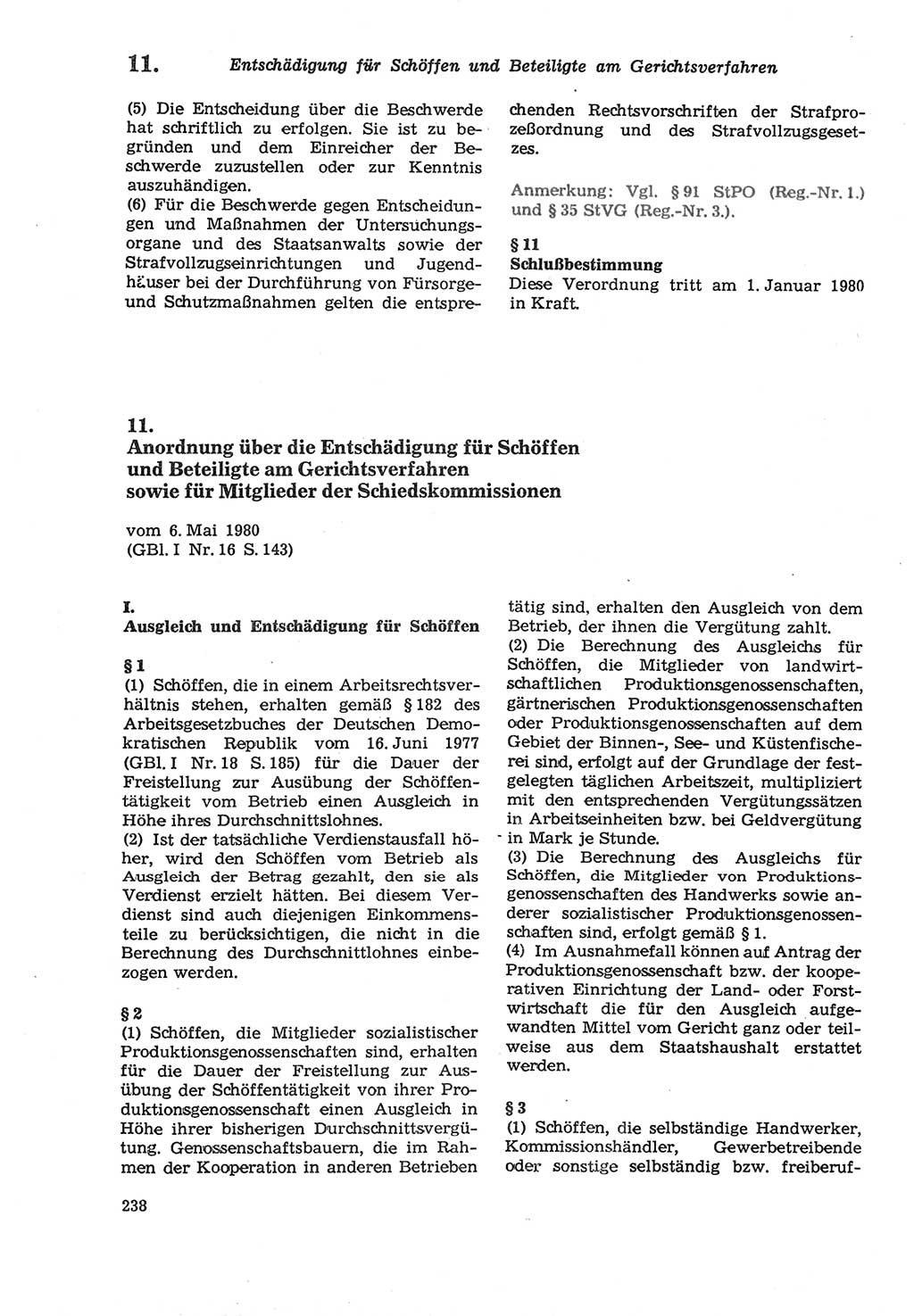 Strafprozeßordnung (StPO) der Deutschen Demokratischen Republik (DDR) sowie angrenzende Gesetze und Bestimmungen 1979, Seite 238 (StPO DDR Ges. Best. 1979, S. 238)