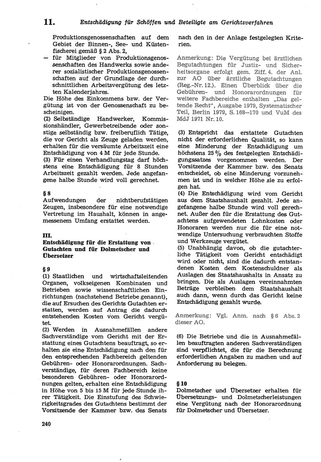 Strafprozeßordnung (StPO) der Deutschen Demokratischen Republik (DDR) sowie angrenzende Gesetze und Bestimmungen 1979, Seite 240 (StPO DDR Ges. Best. 1979, S. 240)