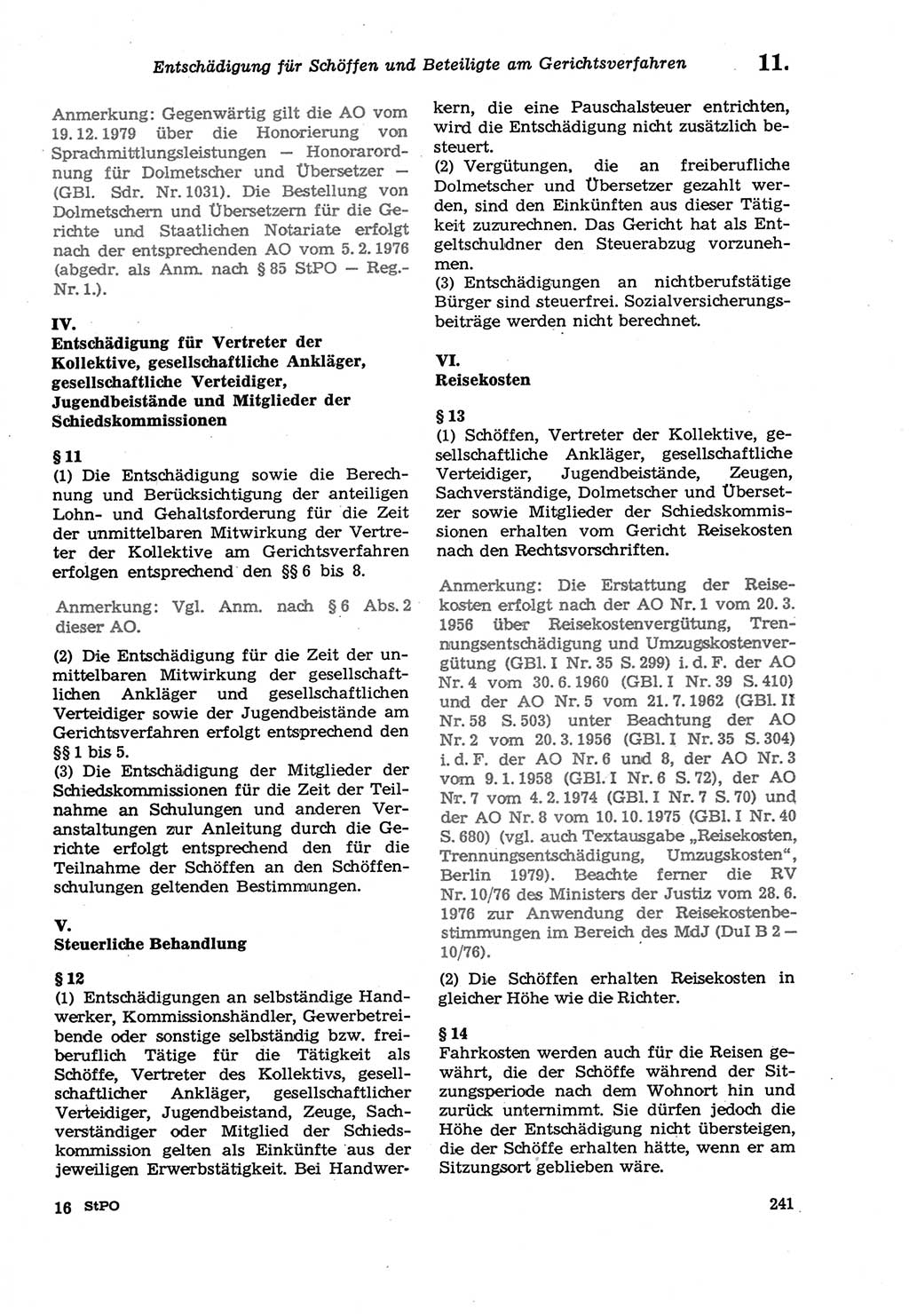 Strafprozeßordnung (StPO) der Deutschen Demokratischen Republik (DDR) sowie angrenzende Gesetze und Bestimmungen 1979, Seite 241 (StPO DDR Ges. Best. 1979, S. 241)