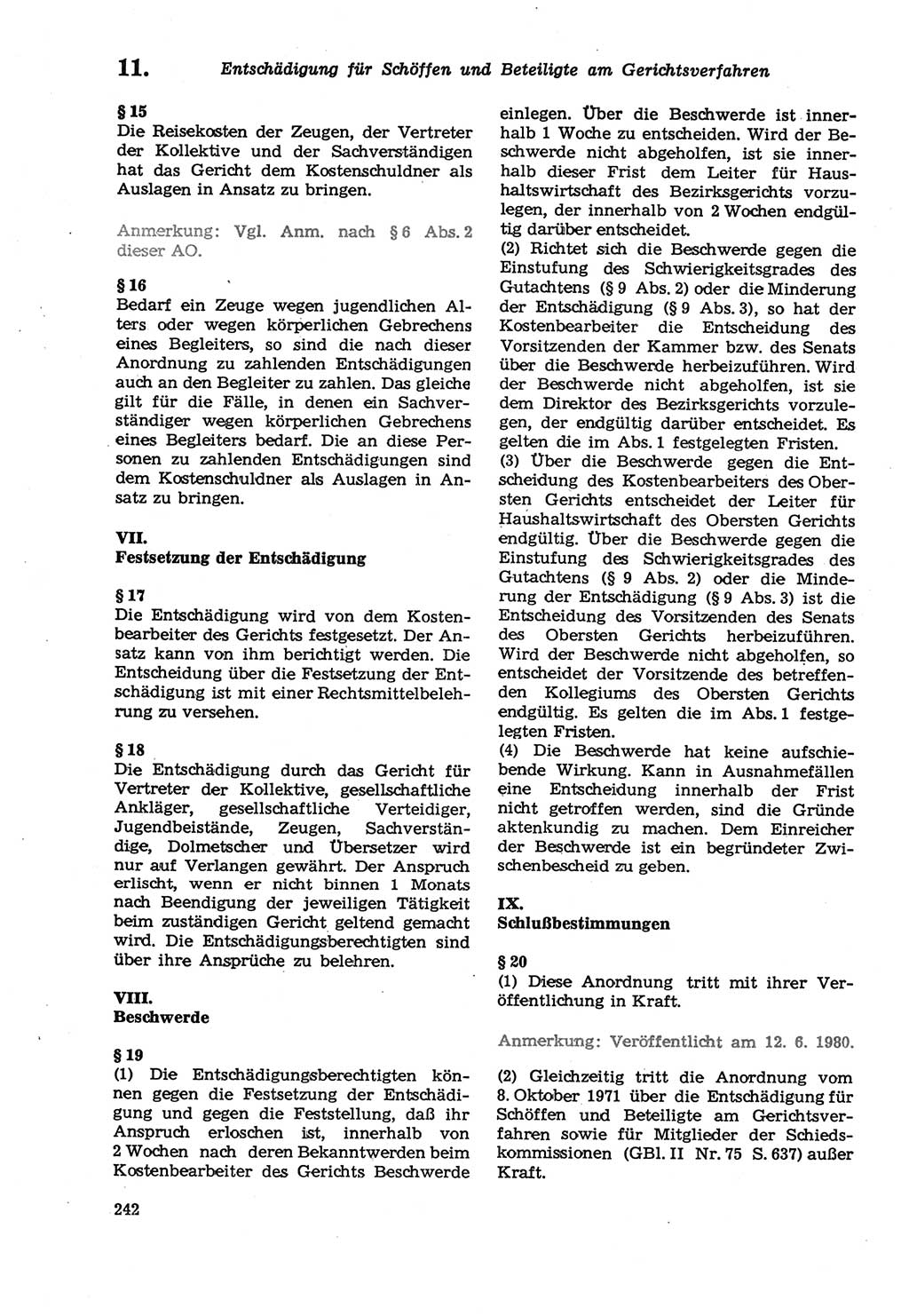 Strafprozeßordnung (StPO) der Deutschen Demokratischen Republik (DDR) sowie angrenzende Gesetze und Bestimmungen 1979, Seite 242 (StPO DDR Ges. Best. 1979, S. 242)
