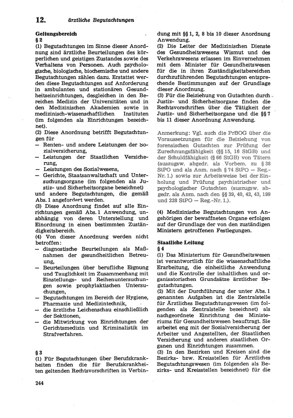 Strafprozeßordnung (StPO) der Deutschen Demokratischen Republik (DDR) sowie angrenzende Gesetze und Bestimmungen 1979, Seite 244 (StPO DDR Ges. Best. 1979, S. 244)