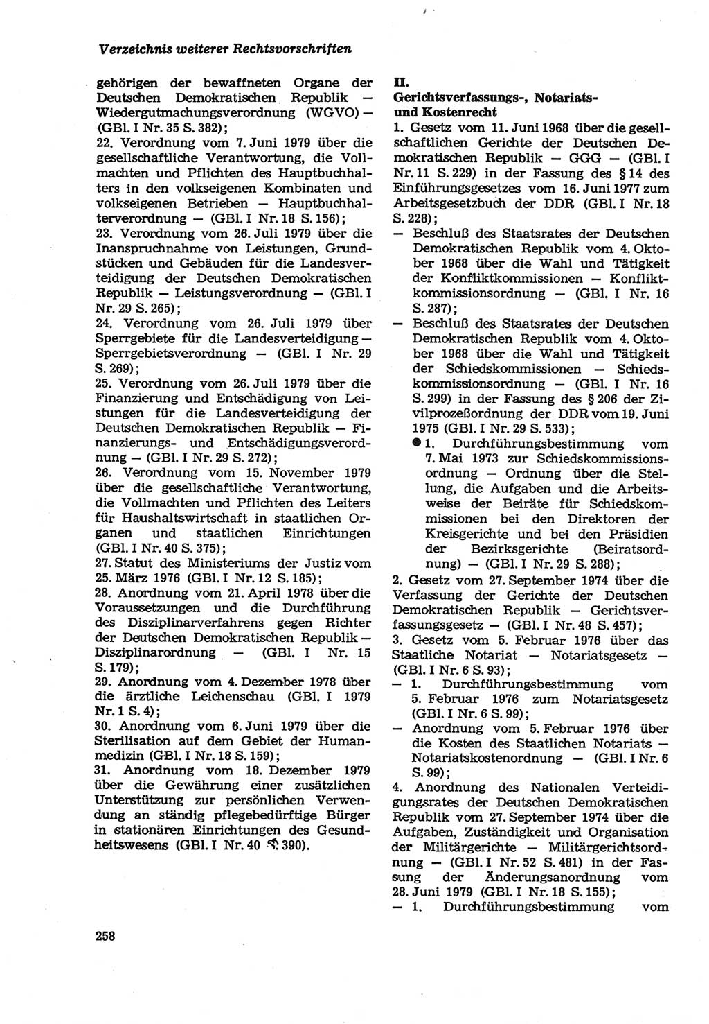 Strafprozeßordnung (StPO) der Deutschen Demokratischen Republik (DDR) sowie angrenzende Gesetze und Bestimmungen 1979, Seite 258 (StPO DDR Ges. Best. 1979, S. 258)