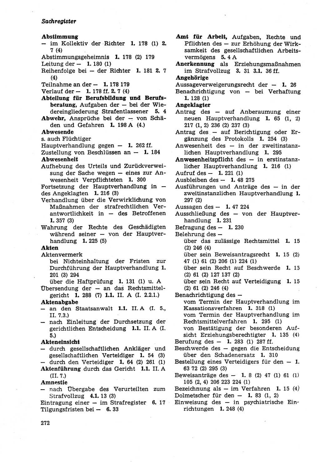 Strafprozeßordnung (StPO) der Deutschen Demokratischen Republik (DDR) sowie angrenzende Gesetze und Bestimmungen 1979, Seite 272 (StPO DDR Ges. Best. 1979, S. 272)
