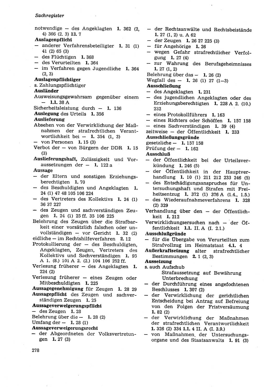 Strafprozeßordnung (StPO) der Deutschen Demokratischen Republik (DDR) sowie angrenzende Gesetze und Bestimmungen 1979, Seite 278 (StPO DDR Ges. Best. 1979, S. 278)