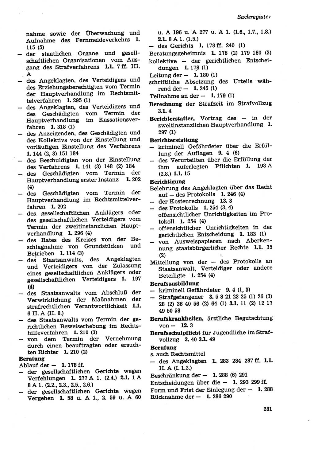 Strafprozeßordnung (StPO) der Deutschen Demokratischen Republik (DDR) sowie angrenzende Gesetze und Bestimmungen 1979, Seite 281 (StPO DDR Ges. Best. 1979, S. 281)