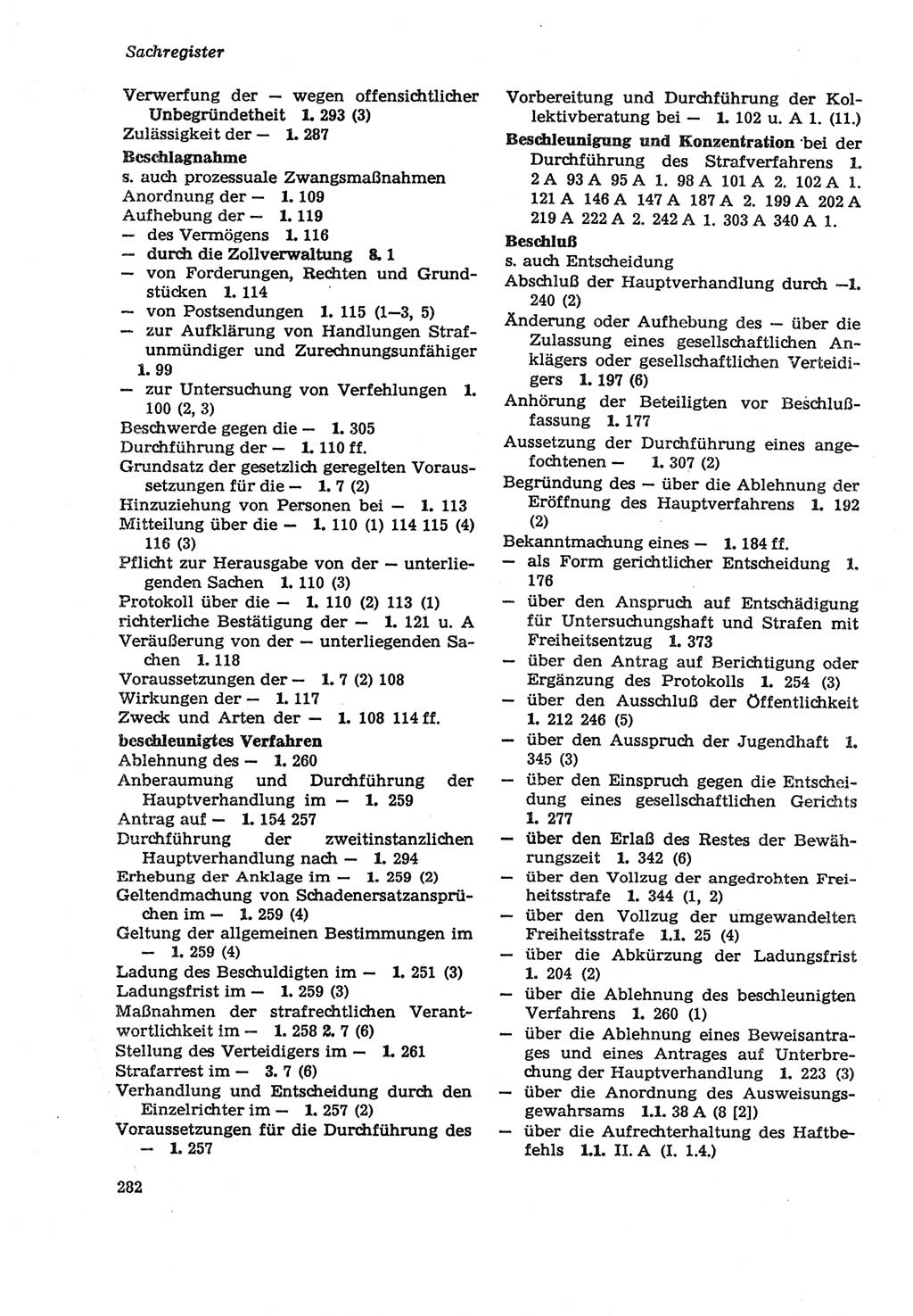 Strafprozeßordnung (StPO) der Deutschen Demokratischen Republik (DDR) sowie angrenzende Gesetze und Bestimmungen 1979, Seite 282 (StPO DDR Ges. Best. 1979, S. 282)