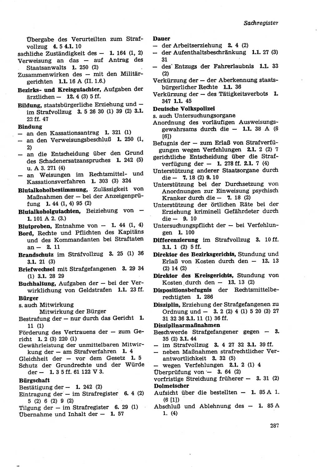 Strafprozeßordnung (StPO) der Deutschen Demokratischen Republik (DDR) sowie angrenzende Gesetze und Bestimmungen 1979, Seite 287 (StPO DDR Ges. Best. 1979, S. 287)