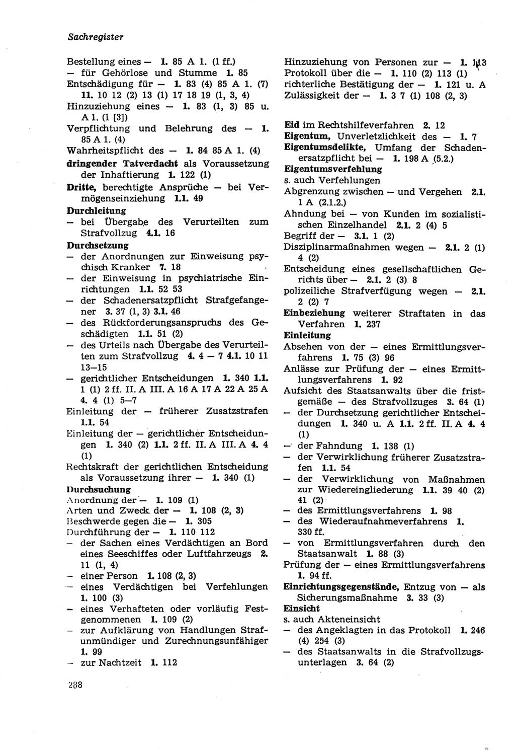 Strafprozeßordnung (StPO) der Deutschen Demokratischen Republik (DDR) sowie angrenzende Gesetze und Bestimmungen 1979, Seite 288 (StPO DDR Ges. Best. 1979, S. 288)