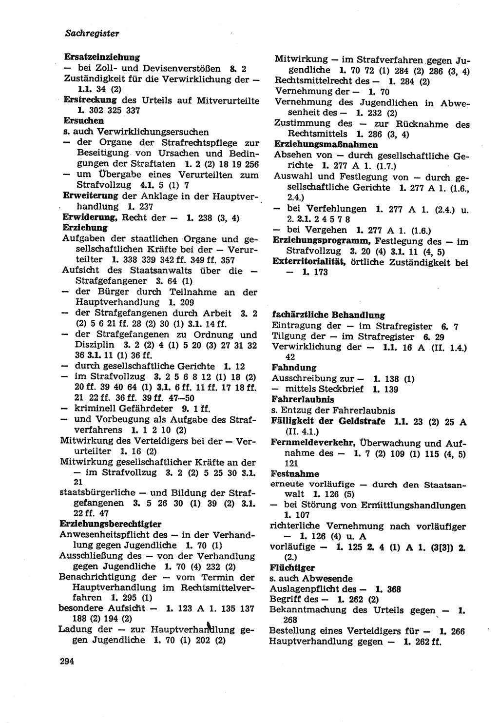 Strafprozeßordnung (StPO) der Deutschen Demokratischen Republik (DDR) sowie angrenzende Gesetze und Bestimmungen 1979, Seite 294 (StPO DDR Ges. Best. 1979, S. 294)