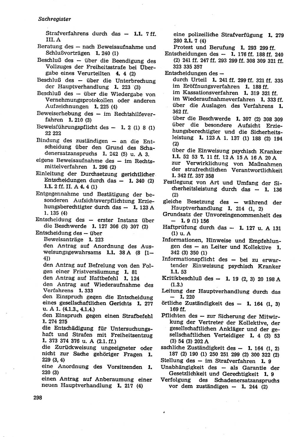 Strafprozeßordnung (StPO) der Deutschen Demokratischen Republik (DDR) sowie angrenzende Gesetze und Bestimmungen 1979, Seite 298 (StPO DDR Ges. Best. 1979, S. 298)