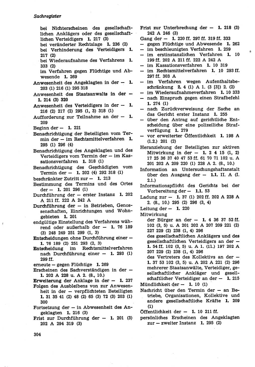 Strafprozeßordnung (StPO) der Deutschen Demokratischen Republik (DDR) sowie angrenzende Gesetze und Bestimmungen 1979, Seite 304 (StPO DDR Ges. Best. 1979, S. 304)