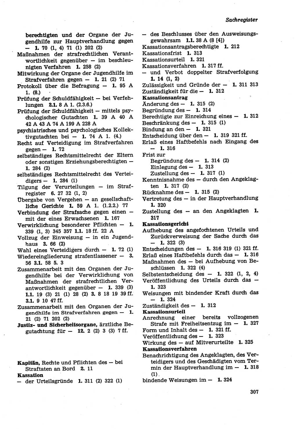 Strafprozeßordnung (StPO) der Deutschen Demokratischen Republik (DDR) sowie angrenzende Gesetze und Bestimmungen 1979, Seite 307 (StPO DDR Ges. Best. 1979, S. 307)