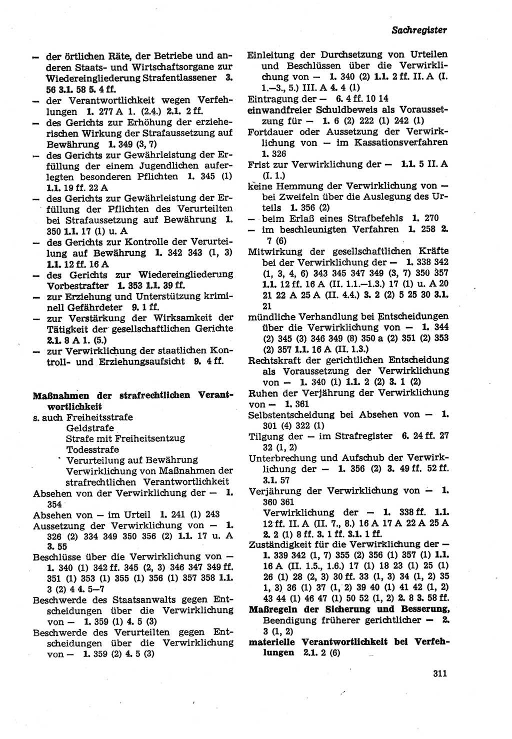 Strafprozeßordnung (StPO) der Deutschen Demokratischen Republik (DDR) sowie angrenzende Gesetze und Bestimmungen 1979, Seite 311 (StPO DDR Ges. Best. 1979, S. 311)