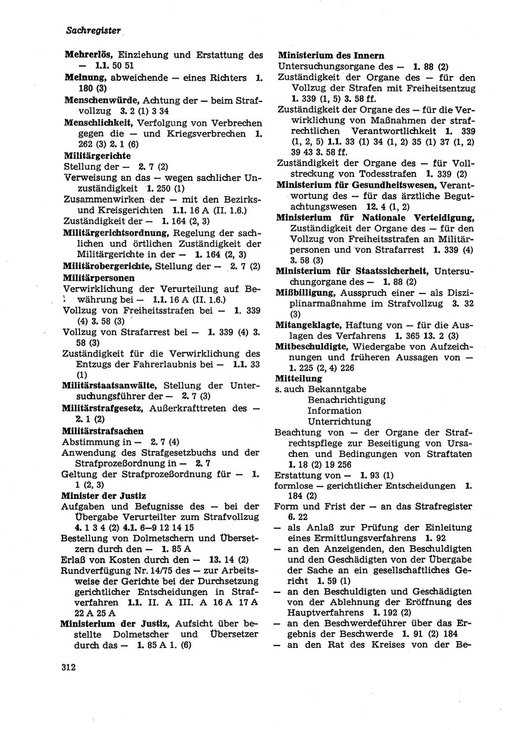 Strafprozeßordnung (StPO) der Deutschen Demokratischen Republik (DDR) sowie angrenzende Gesetze und Bestimmungen 1979, Seite 312 (StPO DDR Ges. Best. 1979, S. 312)