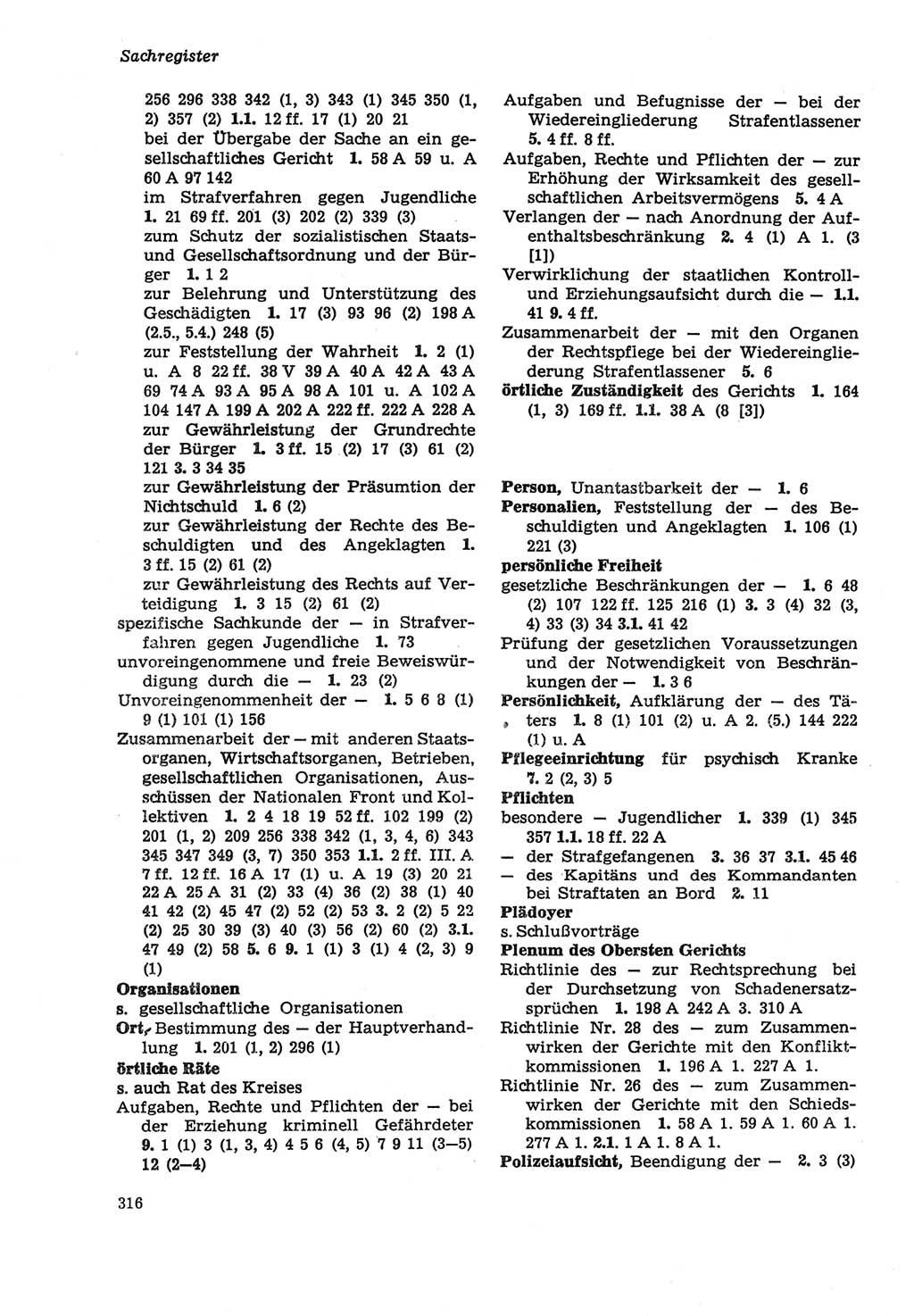 Strafprozeßordnung (StPO) der Deutschen Demokratischen Republik (DDR) sowie angrenzende Gesetze und Bestimmungen 1979, Seite 316 (StPO DDR Ges. Best. 1979, S. 316)