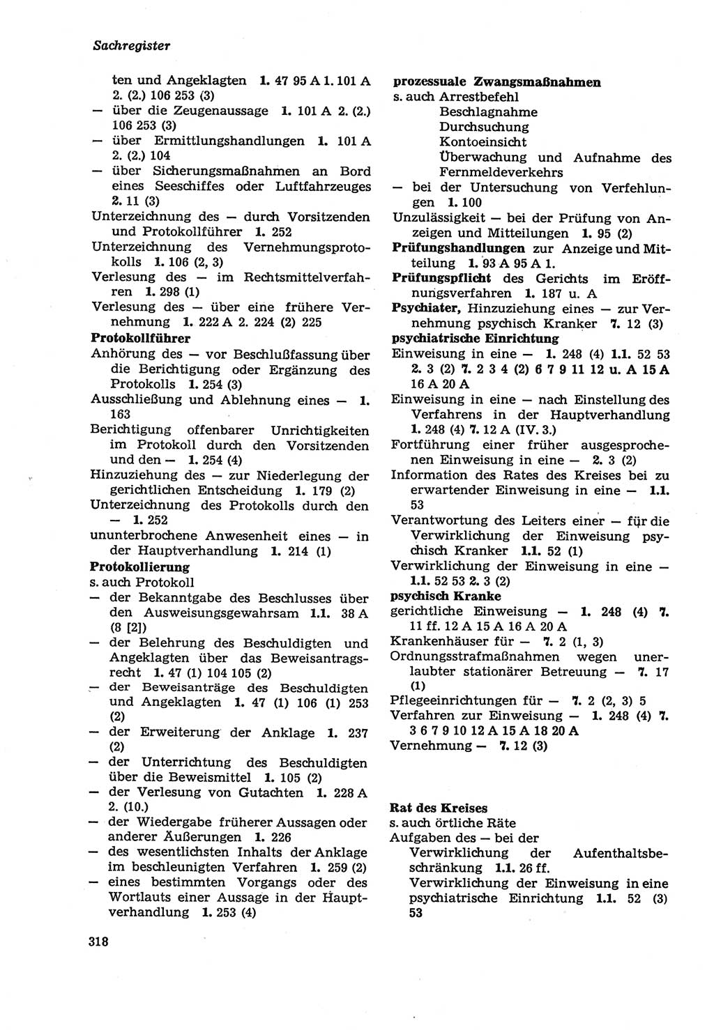 Strafprozeßordnung (StPO) der Deutschen Demokratischen Republik (DDR) sowie angrenzende Gesetze und Bestimmungen 1979, Seite 318 (StPO DDR Ges. Best. 1979, S. 318)