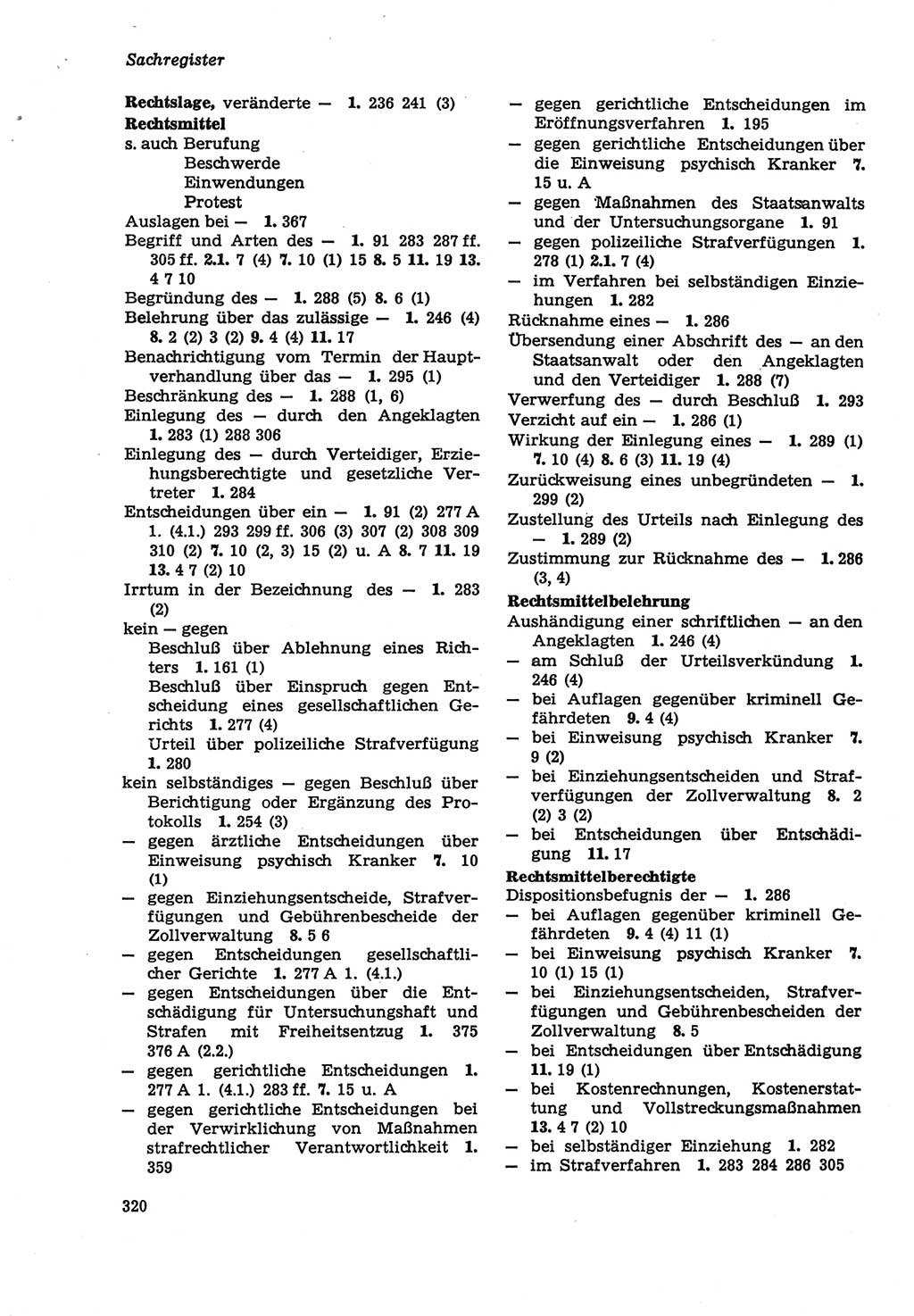 Strafprozeßordnung (StPO) der Deutschen Demokratischen Republik (DDR) sowie angrenzende Gesetze und Bestimmungen 1979, Seite 320 (StPO DDR Ges. Best. 1979, S. 320)