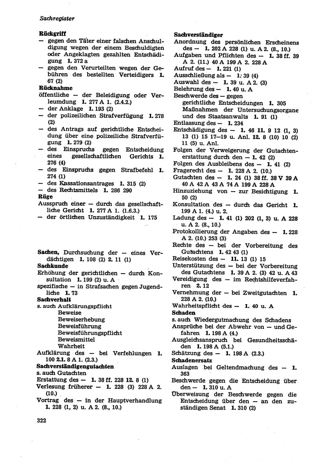 Strafprozeßordnung (StPO) der Deutschen Demokratischen Republik (DDR) sowie angrenzende Gesetze und Bestimmungen 1979, Seite 322 (StPO DDR Ges. Best. 1979, S. 322)