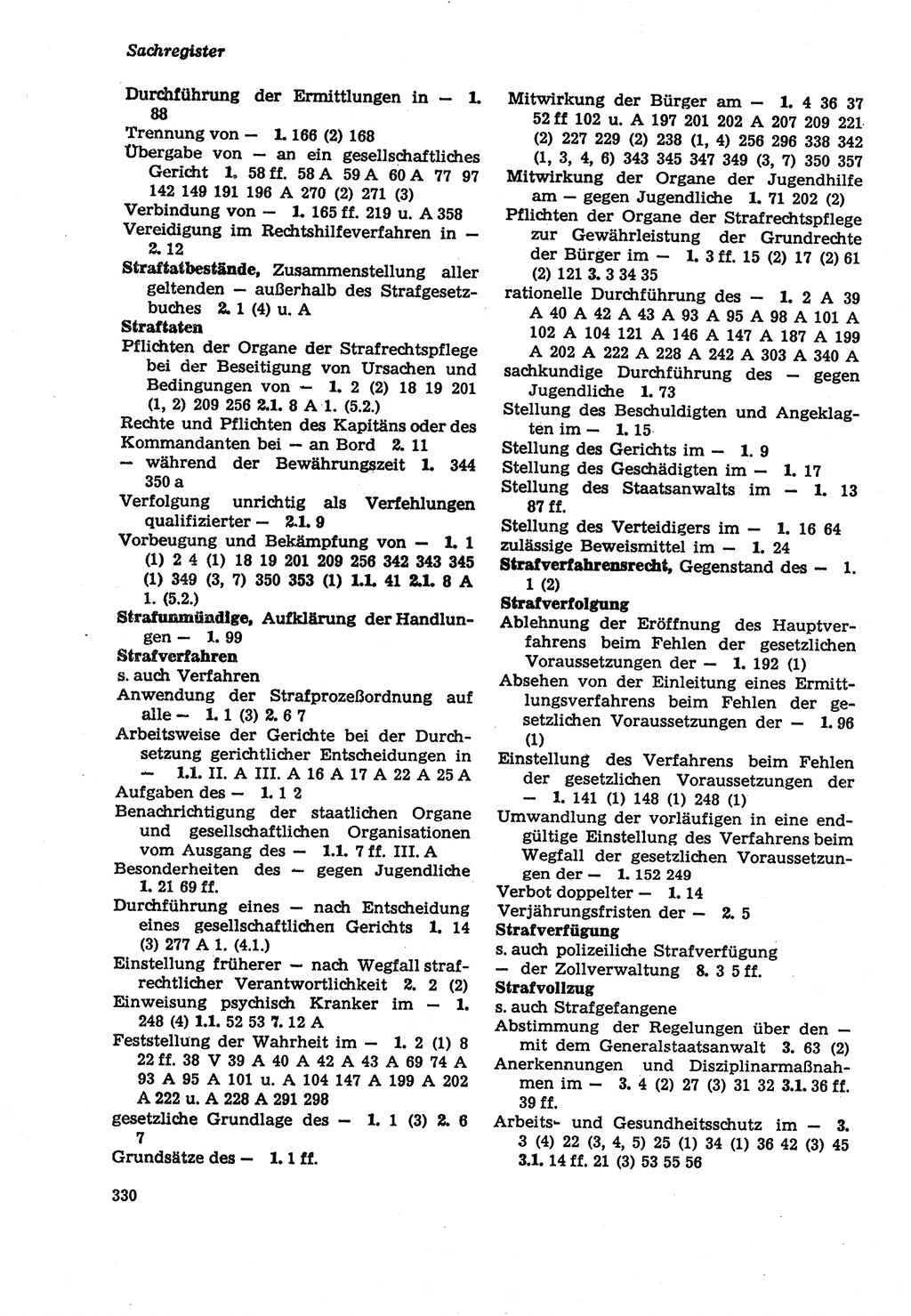 Strafprozeßordnung (StPO) der Deutschen Demokratischen Republik (DDR) sowie angrenzende Gesetze und Bestimmungen 1979, Seite 330 (StPO DDR Ges. Best. 1979, S. 330)