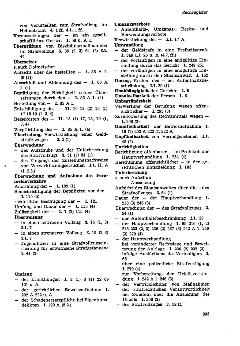 Strafprozeßordnung (StPO) der Deutschen Demokratischen Republik (DDR) sowie angrenzende Gesetze und Bestimmungen 1979, Seite 333 (StPO DDR Ges. Best. 1979, S. 333)