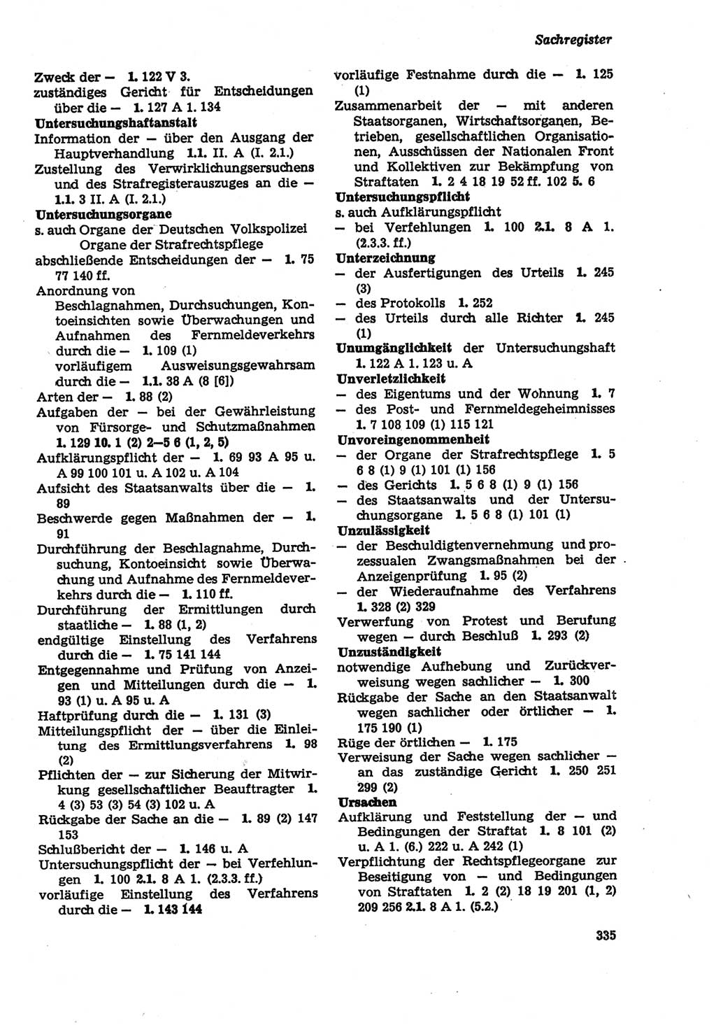 Strafprozeßordnung (StPO) der Deutschen Demokratischen Republik (DDR) sowie angrenzende Gesetze und Bestimmungen 1979, Seite 335 (StPO DDR Ges. Best. 1979, S. 335)