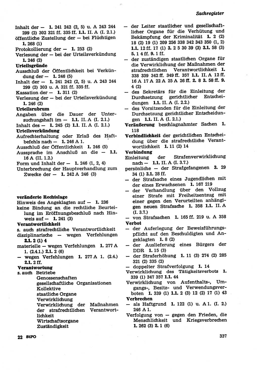 Strafprozeßordnung (StPO) der Deutschen Demokratischen Republik (DDR) sowie angrenzende Gesetze und Bestimmungen 1979, Seite 337 (StPO DDR Ges. Best. 1979, S. 337)