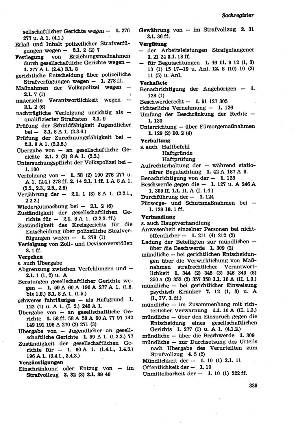 Strafprozeßordnung (StPO) der Deutschen Demokratischen Republik (DDR) sowie angrenzende Gesetze und Bestimmungen 1979, Seite 339 (StPO DDR Ges. Best. 1979, S. 339)