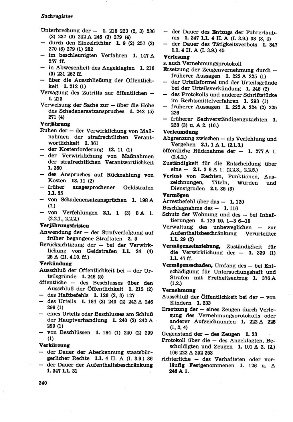 Strafprozeßordnung (StPO) der Deutschen Demokratischen Republik (DDR) sowie angrenzende Gesetze und Bestimmungen 1979, Seite 340 (StPO DDR Ges. Best. 1979, S. 340)