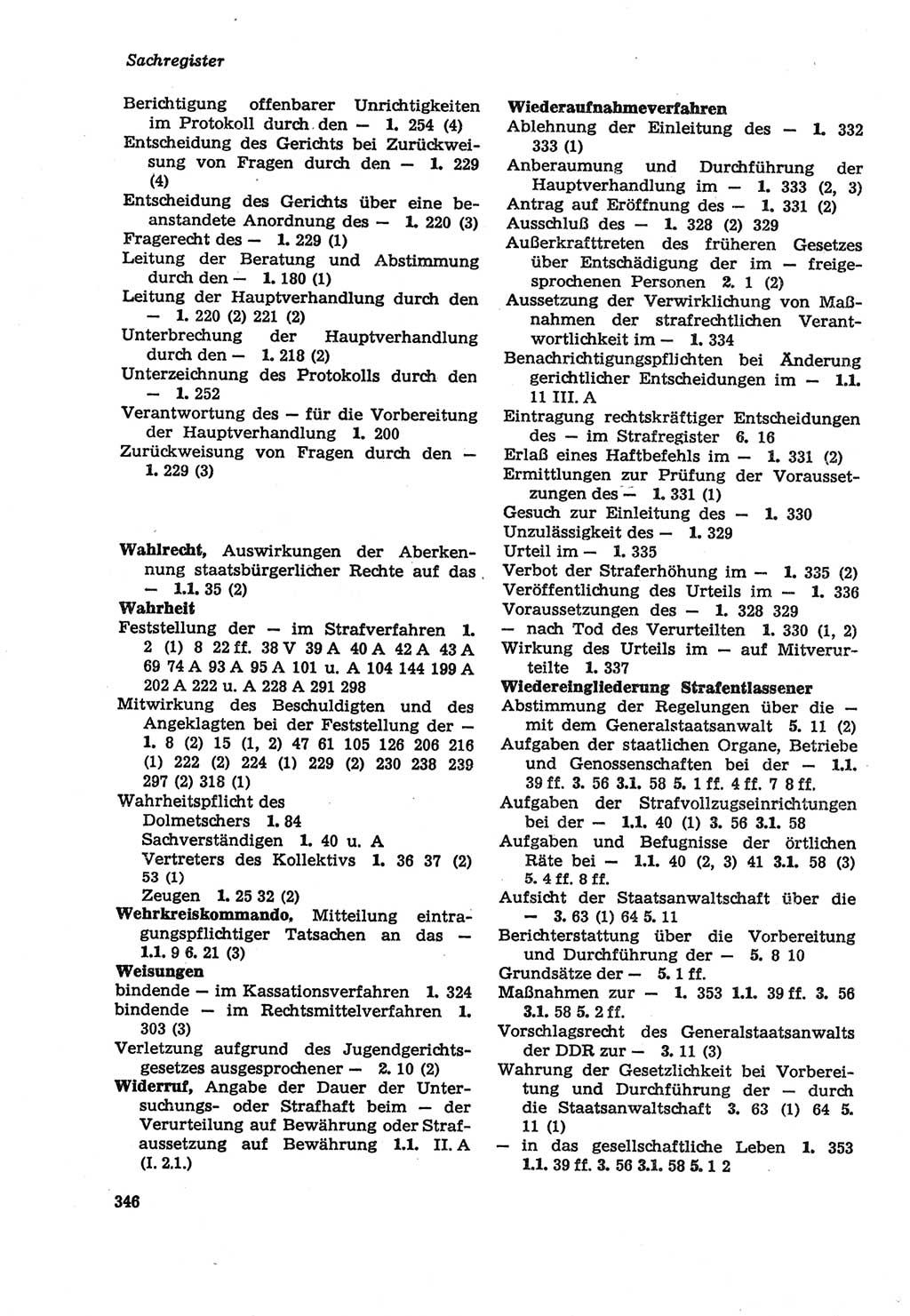 Strafprozeßordnung (StPO) der Deutschen Demokratischen Republik (DDR) sowie angrenzende Gesetze und Bestimmungen 1979, Seite 346 (StPO DDR Ges. Best. 1979, S. 346)