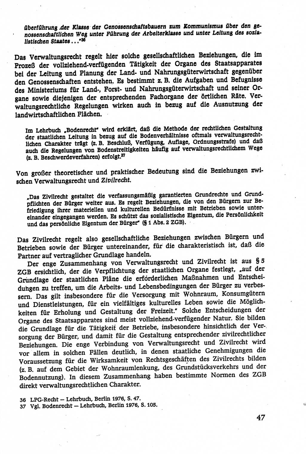 Verwaltungsrecht [Deutsche Demokratische Republik (DDR)], Lehrbuch 1979, Seite 47 (Verw.-R. DDR Lb. 1979, S. 47)