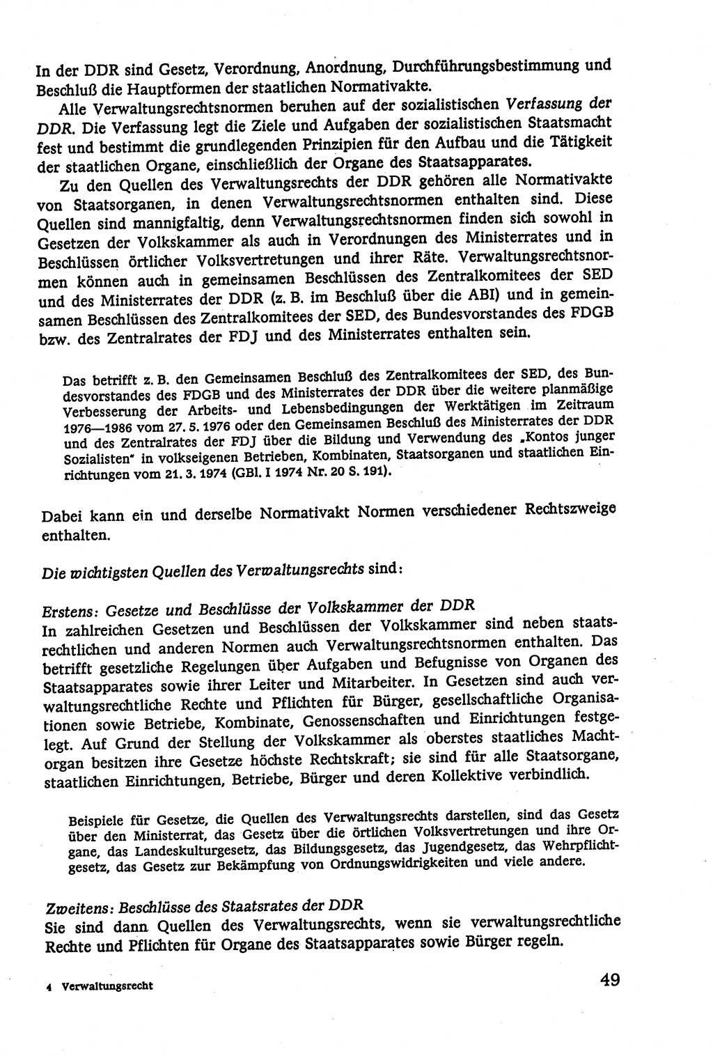 Verwaltungsrecht [Deutsche Demokratische Republik (DDR)], Lehrbuch 1979, Seite 49 (Verw.-R. DDR Lb. 1979, S. 49)