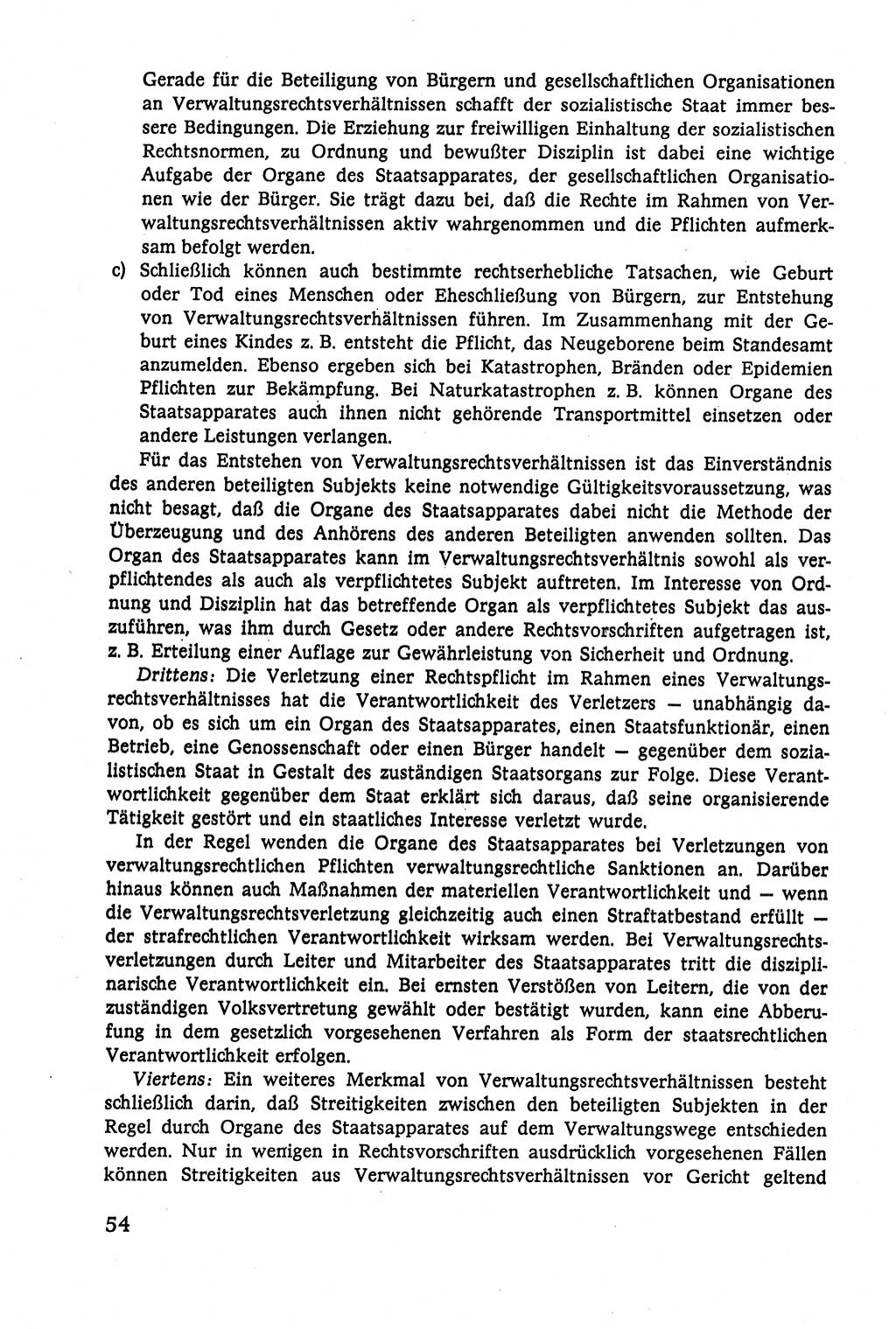 Verwaltungsrecht [Deutsche Demokratische Republik (DDR)], Lehrbuch 1979, Seite 54 (Verw.-R. DDR Lb. 1979, S. 54)