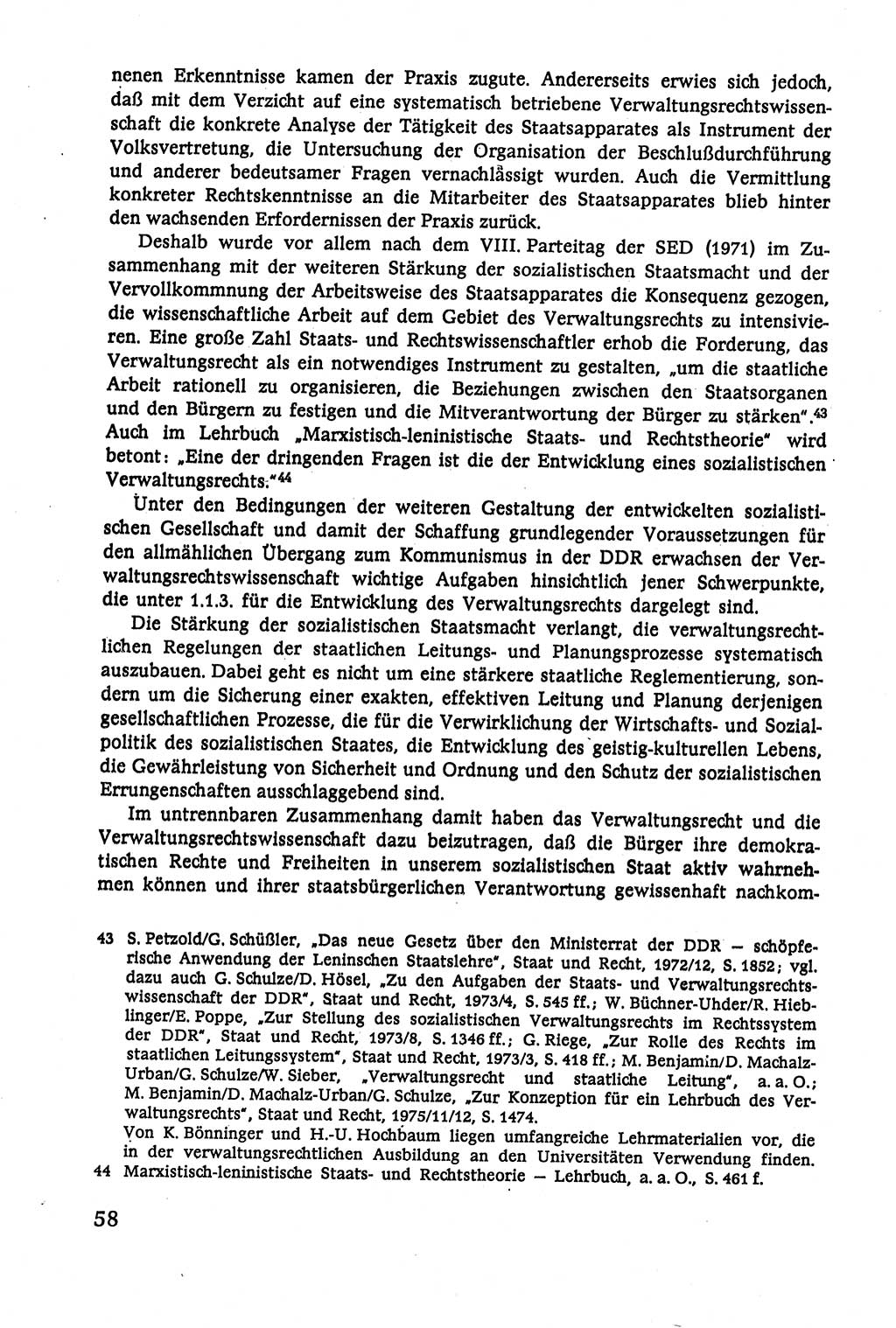 Verwaltungsrecht [Deutsche Demokratische Republik (DDR)], Lehrbuch 1979, Seite 58 (Verw.-R. DDR Lb. 1979, S. 58)