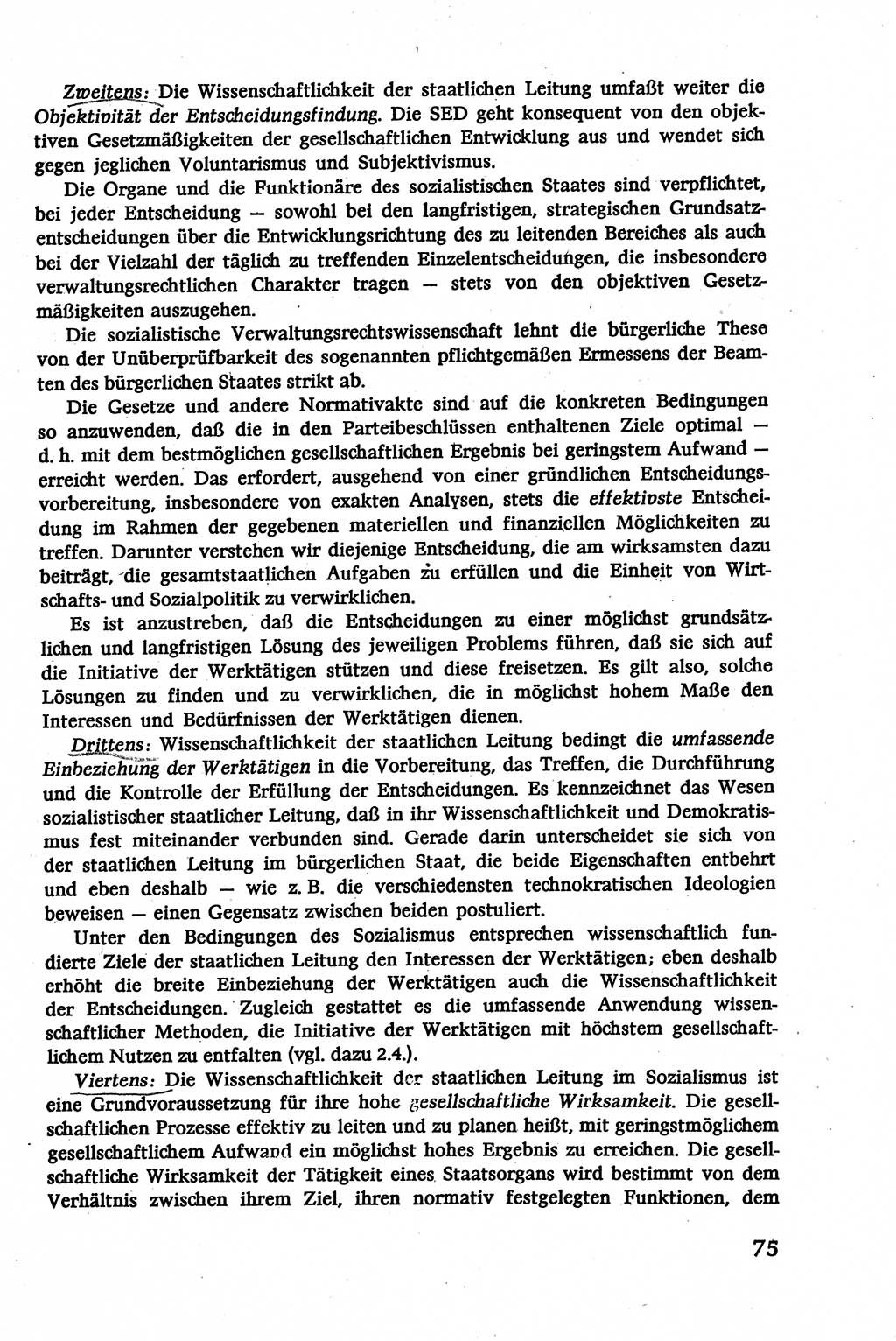 Verwaltungsrecht [Deutsche Demokratische Republik (DDR)], Lehrbuch 1979, Seite 75 (Verw.-R. DDR Lb. 1979, S. 75)