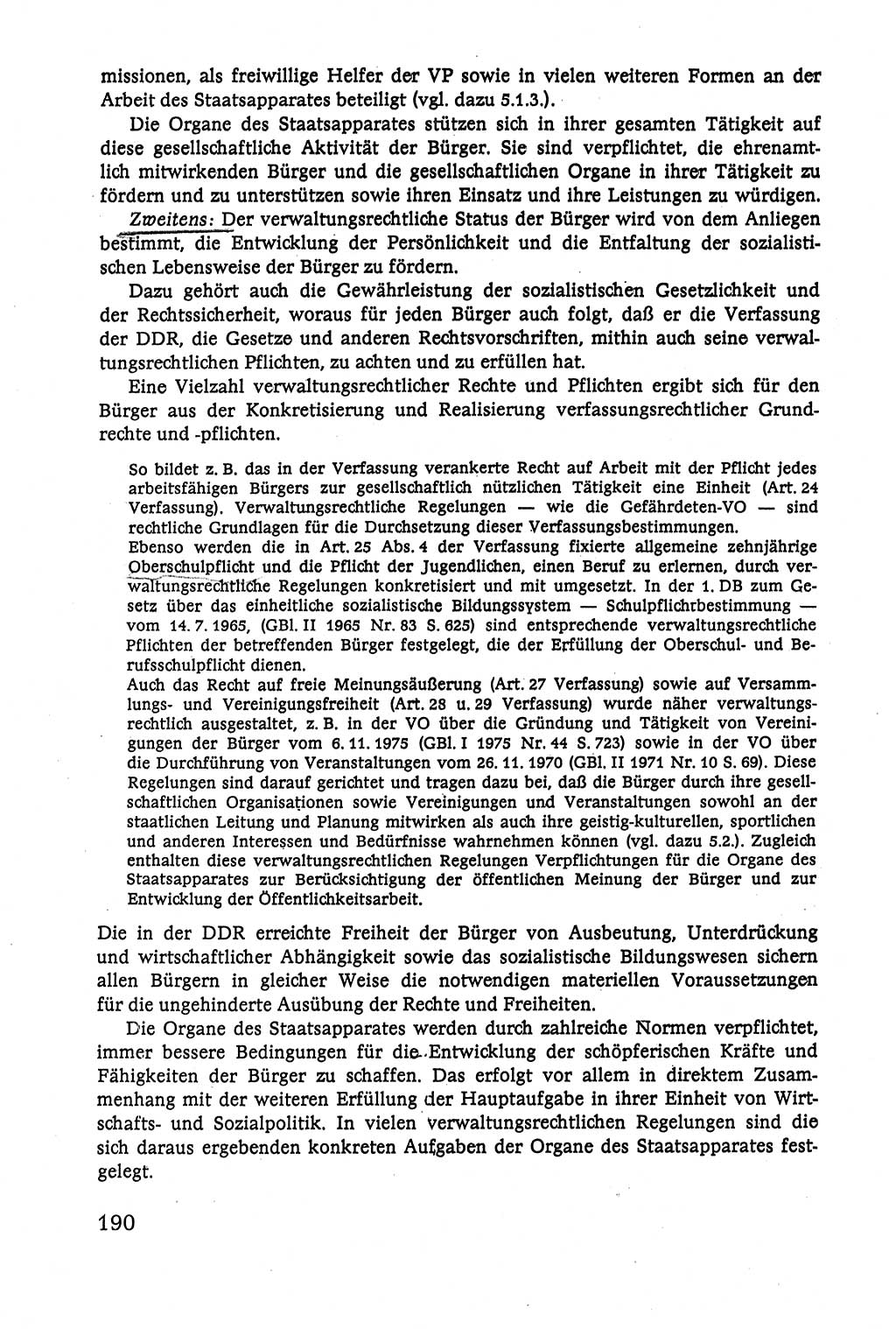 Verwaltungsrecht [Deutsche Demokratische Republik (DDR)], Lehrbuch 1979, Seite 190 (Verw.-R. DDR Lb. 1979, S. 190)