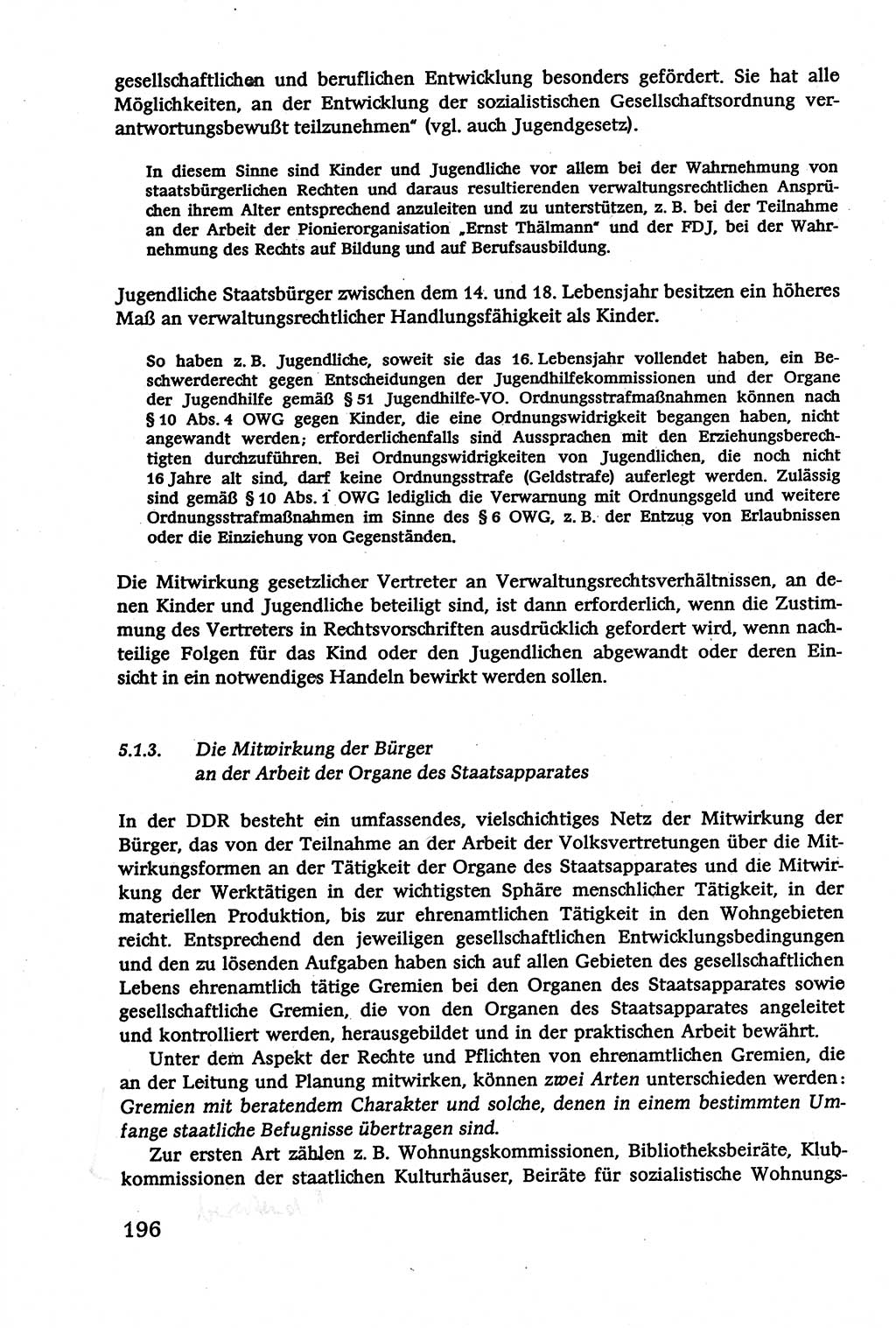 Verwaltungsrecht [Deutsche Demokratische Republik (DDR)], Lehrbuch 1979, Seite 196 (Verw.-R. DDR Lb. 1979, S. 196)