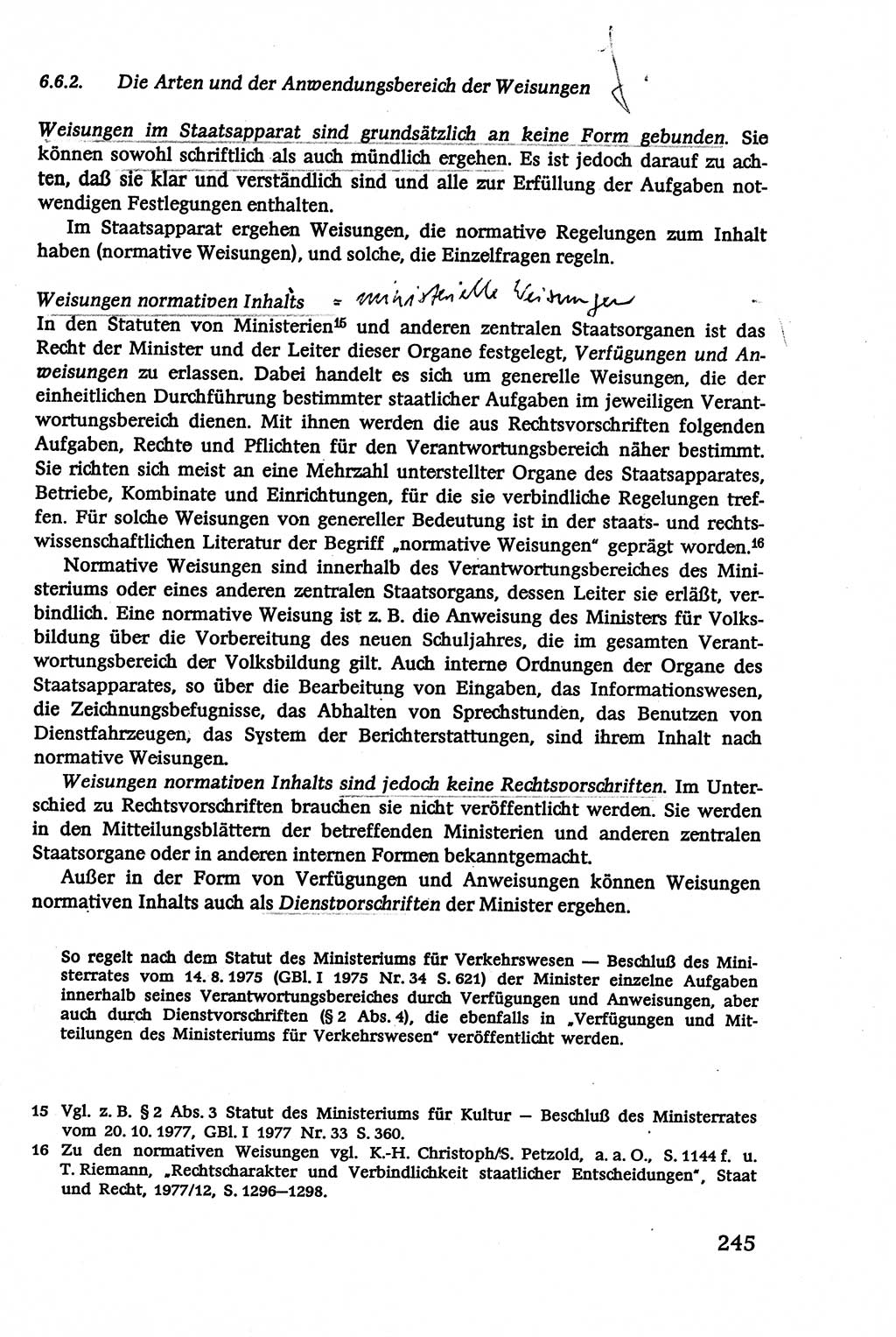 Verwaltungsrecht [Deutsche Demokratische Republik (DDR)], Lehrbuch 1979, Seite 245 (Verw.-R. DDR Lb. 1979, S. 245)