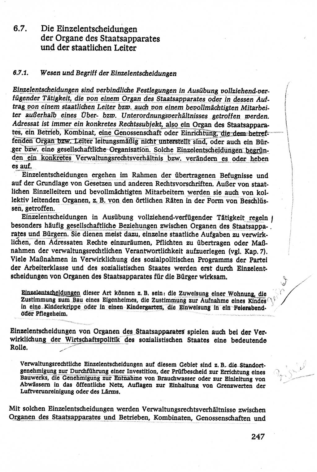 Verwaltungsrecht [Deutsche Demokratische Republik (DDR)], Lehrbuch 1979, Seite 247 (Verw.-R. DDR Lb. 1979, S. 247)