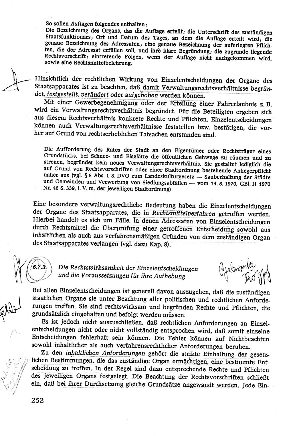 Verwaltungsrecht [Deutsche Demokratische Republik (DDR)], Lehrbuch 1979, Seite 252 (Verw.-R. DDR Lb. 1979, S. 252)