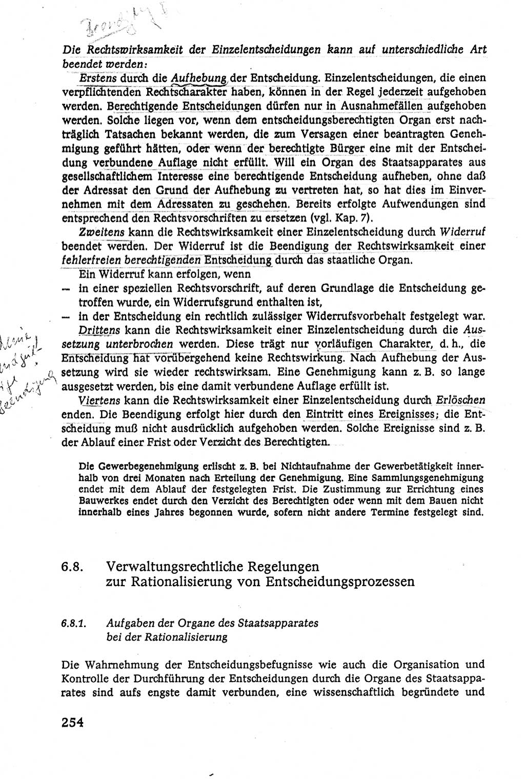 Verwaltungsrecht [Deutsche Demokratische Republik (DDR)], Lehrbuch 1979, Seite 254 (Verw.-R. DDR Lb. 1979, S. 254)