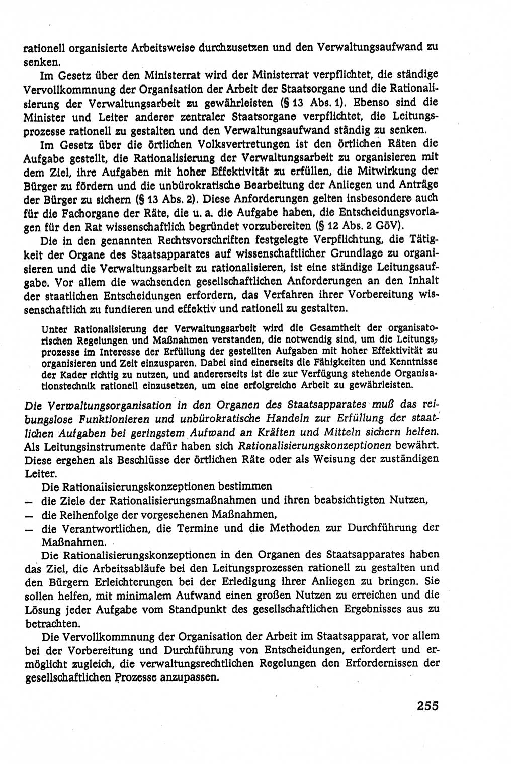 Verwaltungsrecht [Deutsche Demokratische Republik (DDR)], Lehrbuch 1979, Seite 255 (Verw.-R. DDR Lb. 1979, S. 255)