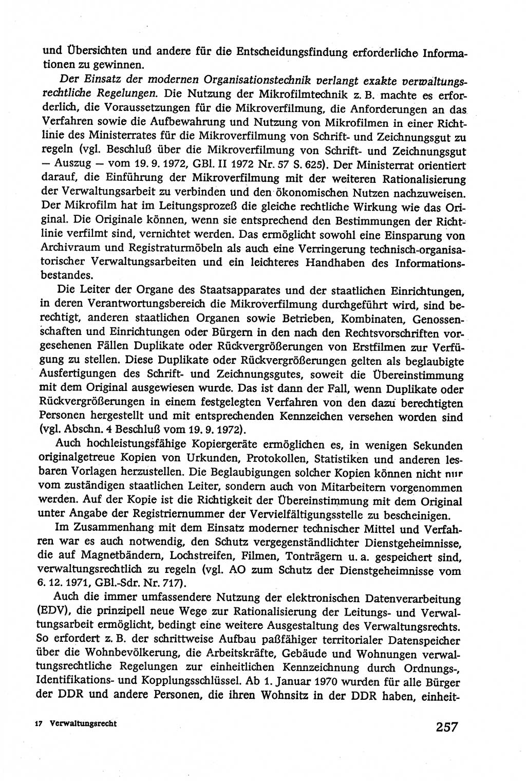 Verwaltungsrecht [Deutsche Demokratische Republik (DDR)], Lehrbuch 1979, Seite 257 (Verw.-R. DDR Lb. 1979, S. 257)