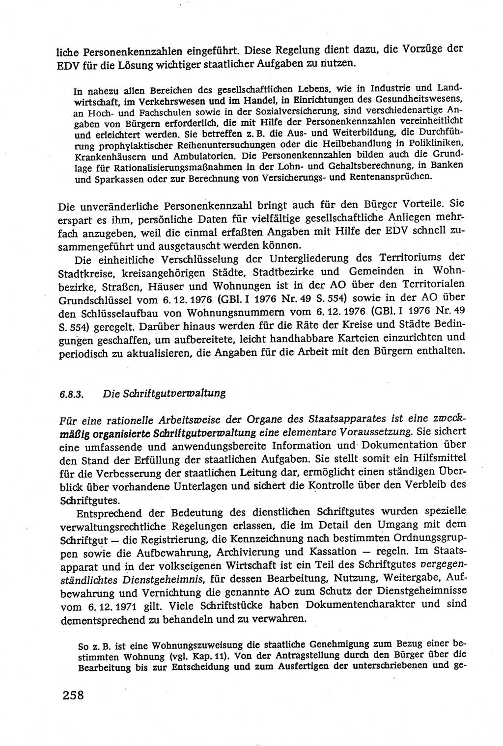 Verwaltungsrecht [Deutsche Demokratische Republik (DDR)], Lehrbuch 1979, Seite 258 (Verw.-R. DDR Lb. 1979, S. 258)