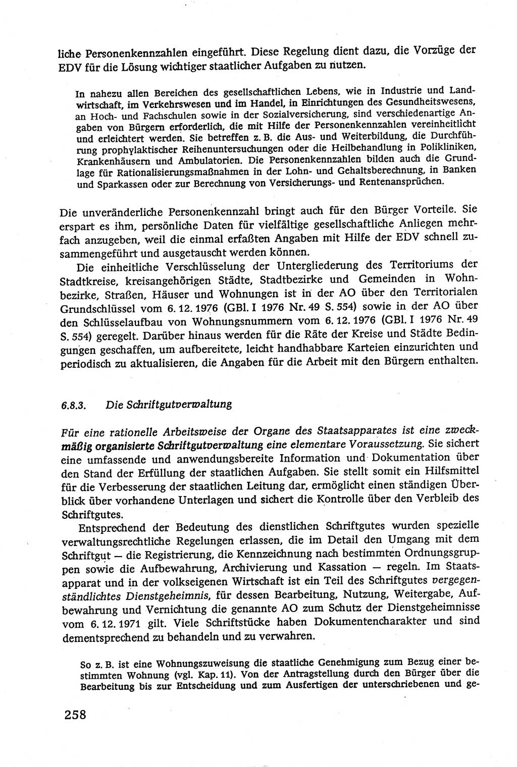 Verwaltungsrecht [Deutsche Demokratische Republik (DDR)], Lehrbuch 1979, Seite 258 (Verw.-R. DDR Lb. 1979, S. 258)