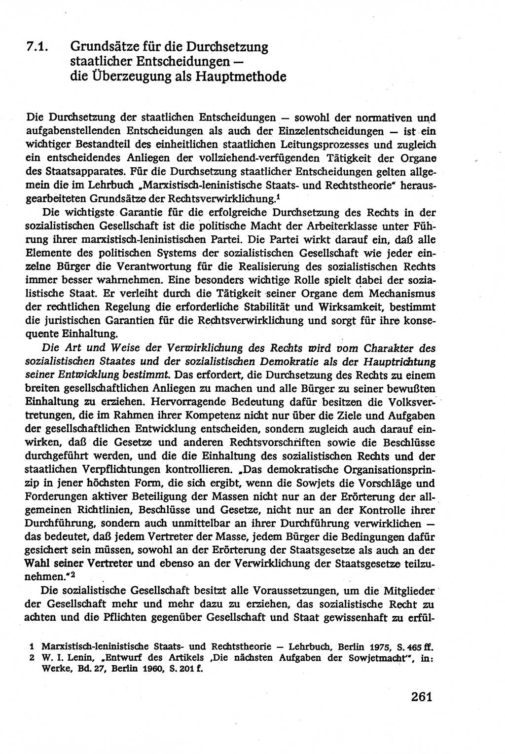 Verwaltungsrecht [Deutsche Demokratische Republik (DDR)], Lehrbuch 1979, Seite 261 (Verw.-R. DDR Lb. 1979, S. 261)